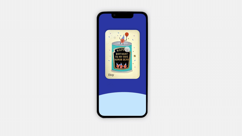 Send a gift screen